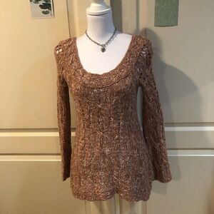 Free People Brown Knit Sweater